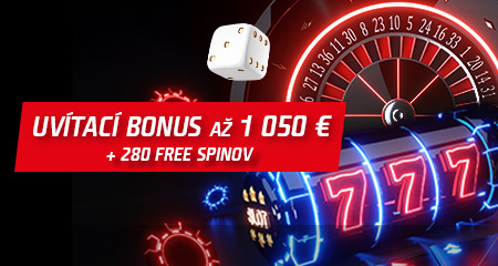Uvítací bonus 1050€ a 280 free spinov