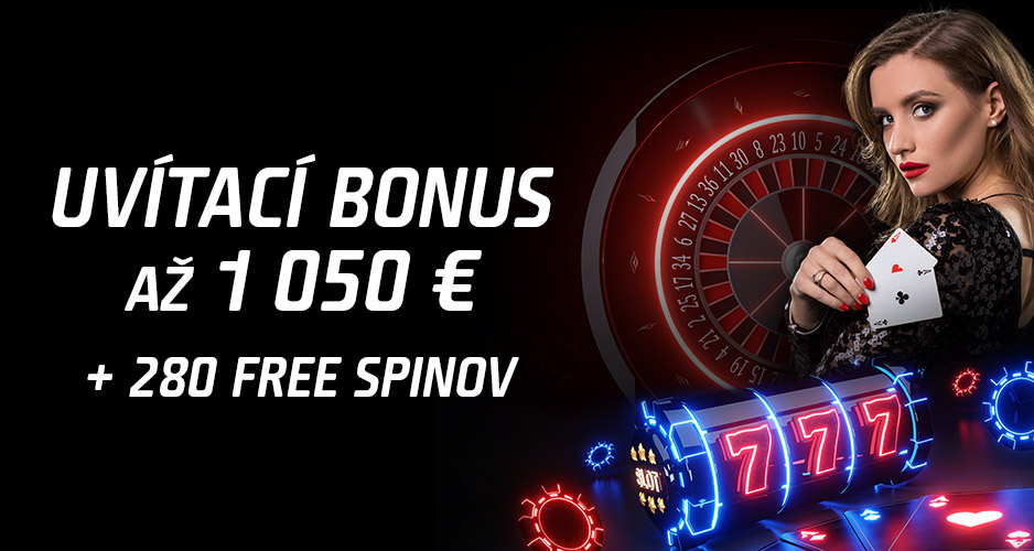 Uvítací bonus 1050€ a 280 free spinov